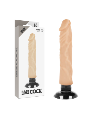 BASECOCK - VIBRADOR REALÍSTICO 2-1 NATURAL 20 CM -O- 4 CM