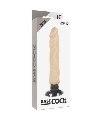BASECOCK - VIBRADOR REALÍSTICO 2-1 NATURAL 20 CM -O- 4 CM