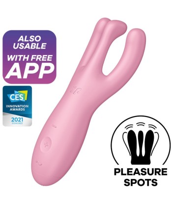 SATISFYER - THREESOME 4 VIBRADOR APP ROSA
