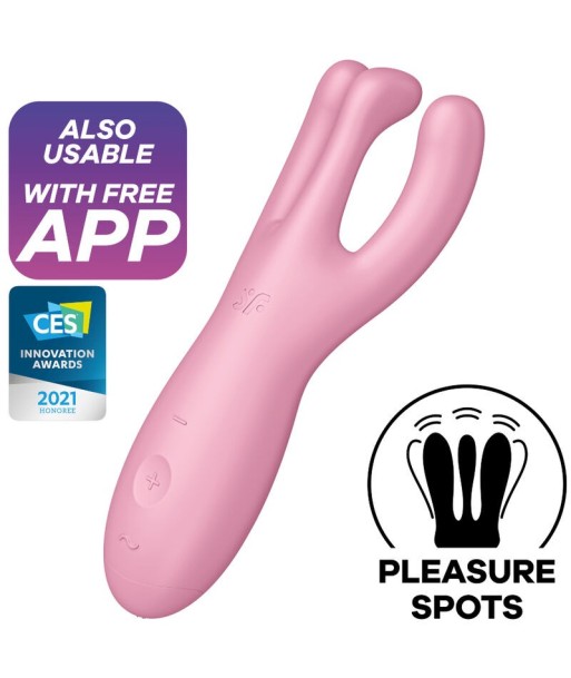 SATISFYER - THREESOME 4 VIBRADOR APP ROSA SATISFYER - THREESOME 4 VIBRADOR APP ROSA