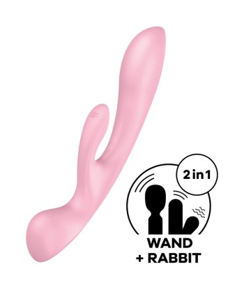 SATISFYER - TRIPLE OH VIBRADOR HÍBRIDO ROSA