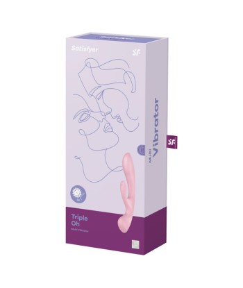 SATISFYER - TRIPLE OH VIBRADOR HÍBRIDO ROSA