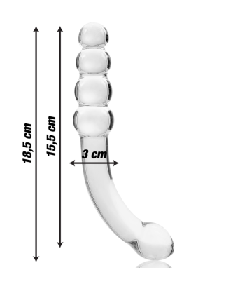 NEBULA SERIES BY IBIZA - MODELO 14 DILDO CRISTAL TRANSPARENTE 18.5 CM -O- 3 CM