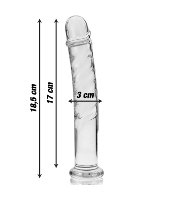 NEBULA SERIES BY IBIZA - MODELO 16 DILDO CRISTAL TRANSPARENTE 18.5 CM -O- 3 CM