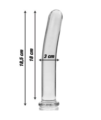 NEBULA SERIES BY IBIZA - MODELO 17 DILDO CRISTAL TRANSPARENTE 18.5 CM -O- 3 CM