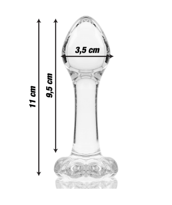 NEBULA SERIES BY IBIZA - MODELO 2 PLUG CRISTAL TRANSPARENTE 11 CM -O- 3.5 CM