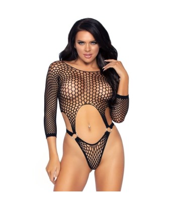 LEG AVENUE - BODY TANGA DE MANGA LARGA TALLA ÚNICA NEGRO